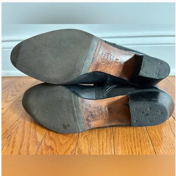 Salvatore Ferragamo black leather ankle boots booties size 9.5 - Picture 7 of 12